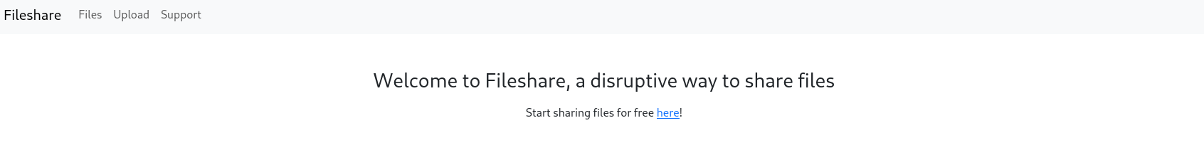 Fileshare starting page