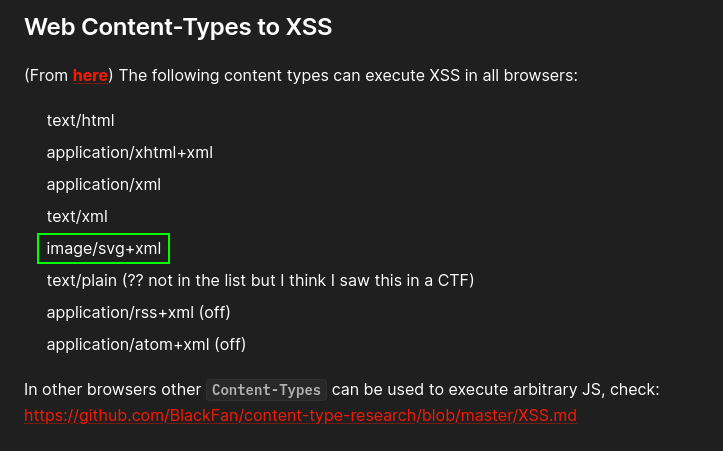 Web Content-Types that trigger JS