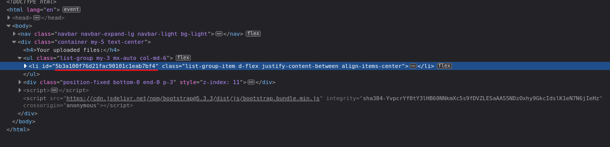 Parsing the fileid from the websource