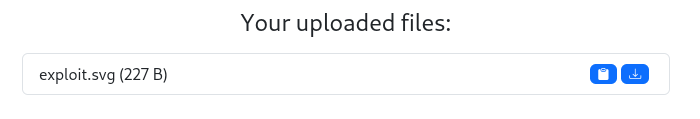 Successfully uploaded exploit.svg